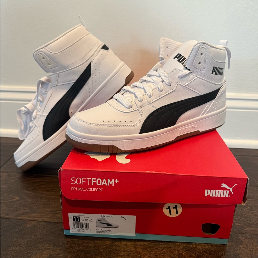 NWT Puma Rebound JOY White/Black Men Size 11 Softfoam+ New Never Worn